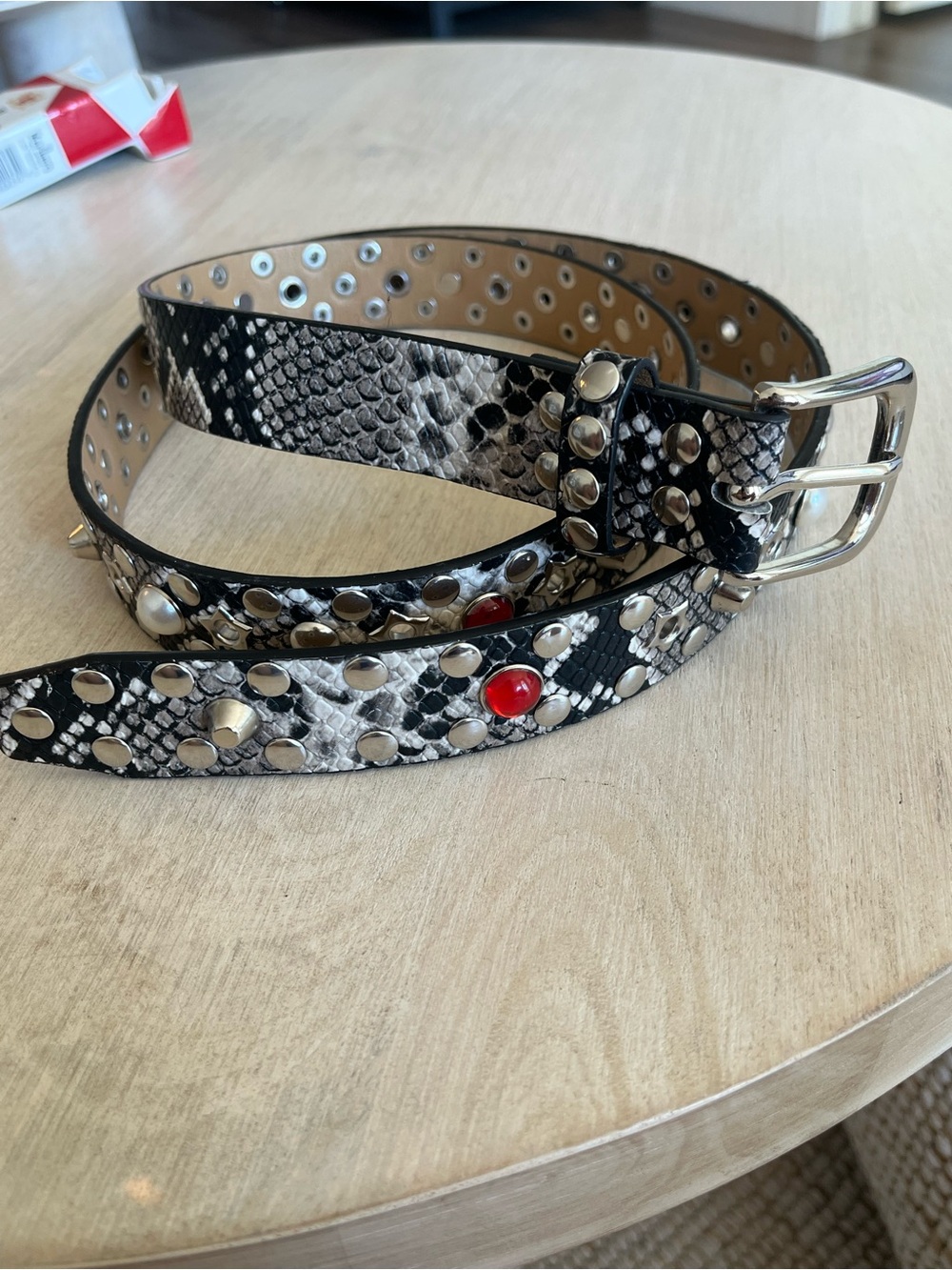 Jaded London Snakeskin Unisex Studded Belt